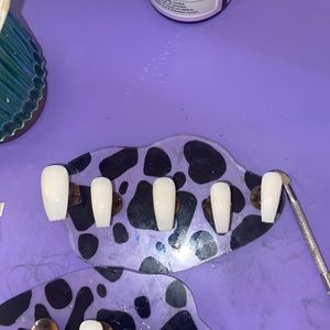 Beautiful milky white press on nails